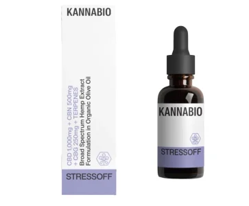 Έλαιο κάνναβης STRESSOFF Broad Spectrum CBD, CBG και CBN 1750mg 10ml KANNABIO για διαχείριση του άγχους - The Bud Monk