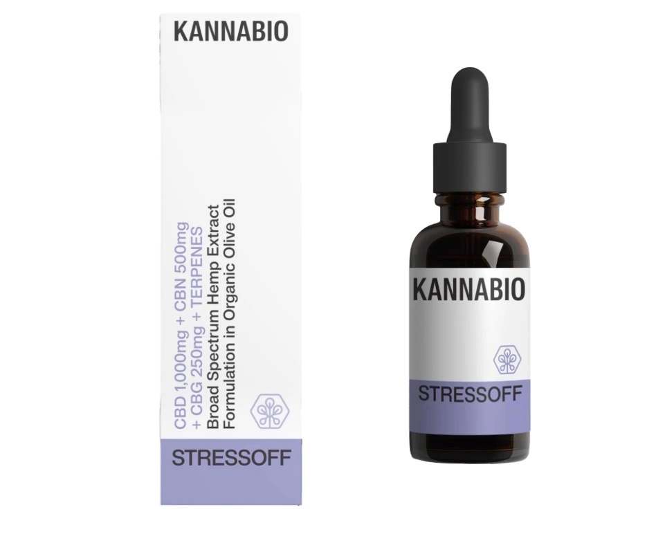 Έλαιο κάνναβης STRESSOFF Broad Spectrum CBD, CBG και CBN 1750mg 10ml KANNABIO για διαχείριση του άγχους - The Bud Monk Έλαιο κάνναβης STRESSOFF Broad Spectrum CBD, CBG και CBN 1750mg 10ml KANNABIO για διαχείριση του άγχους - The Bud Monk