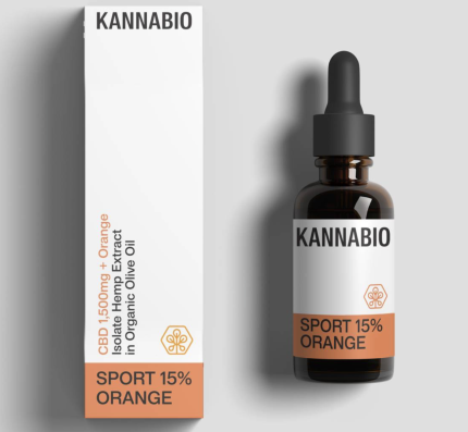 KANNABIO SPORT 15% ORANGE έλαιο CBD isolate 1500mg 10ml